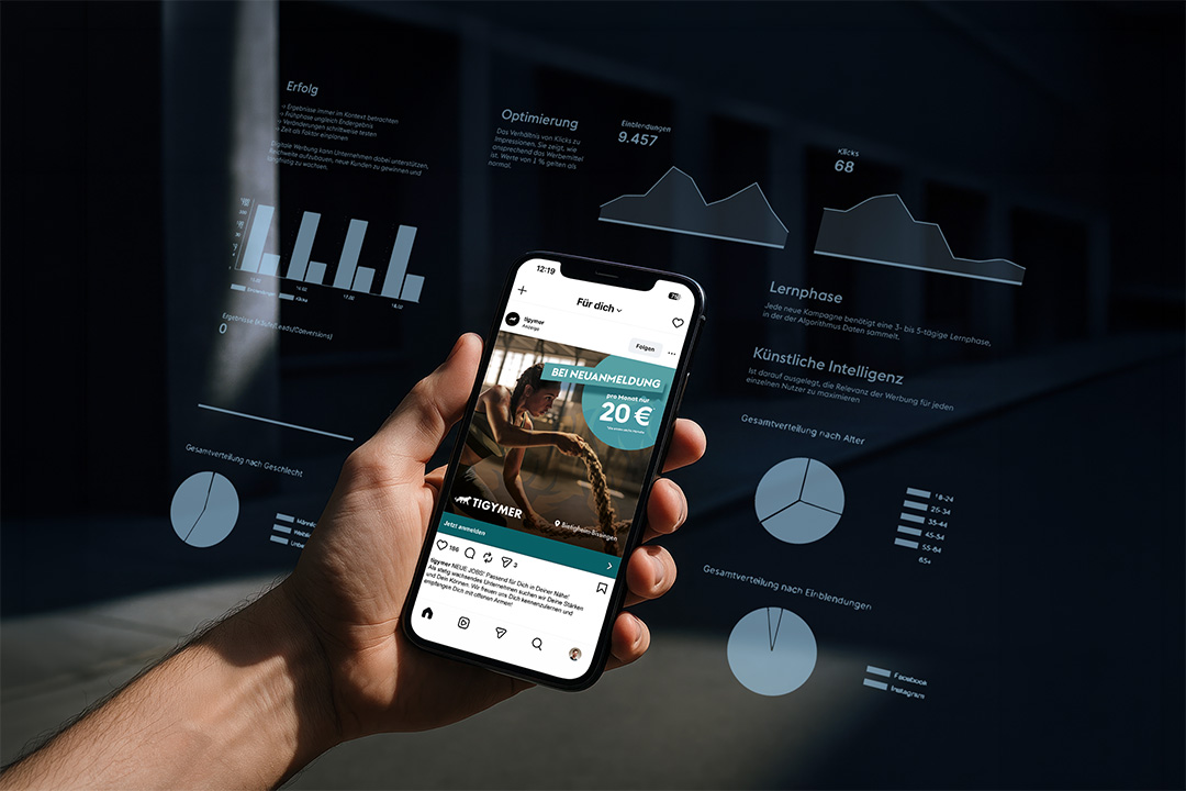 Handyscreen mit Instagram Werbeanzeige