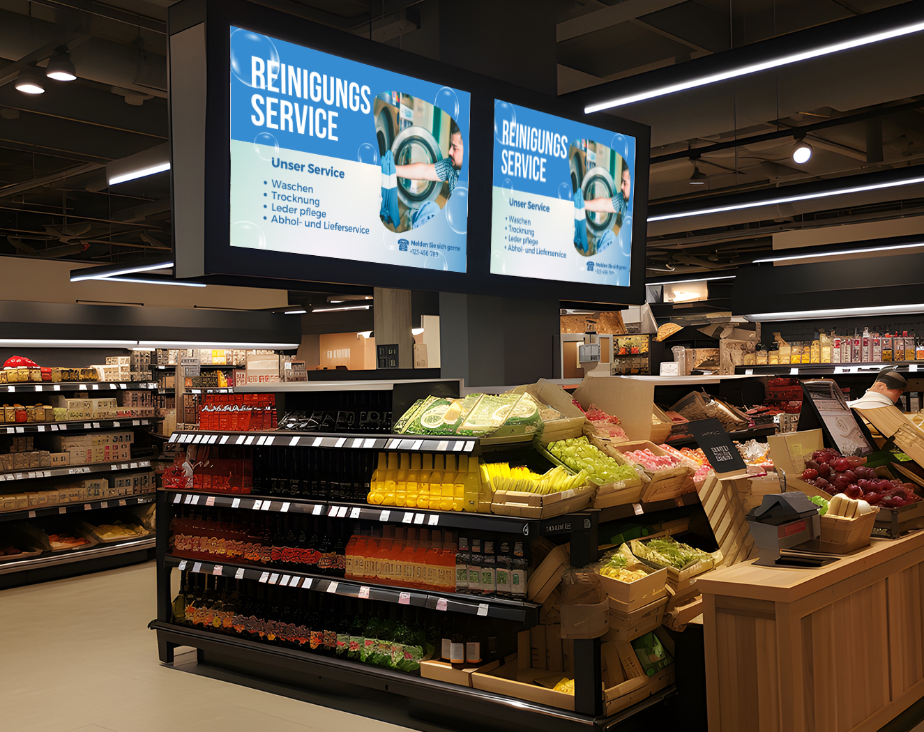 Screen Ads - Bildschirm in Supermarkt 2