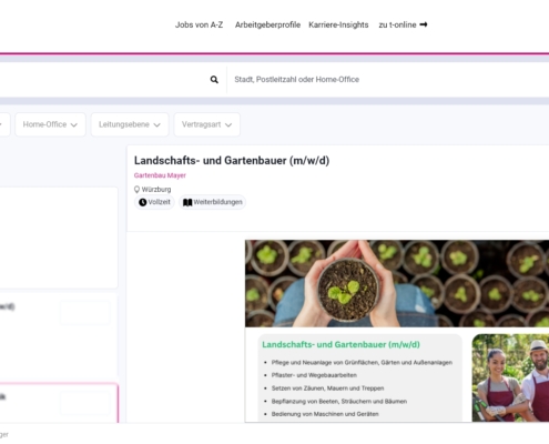 T-Online Job Werbeanzeige: Beispiel Landschafts- und Gartenbauer Stelle
