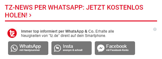 WhatsApp Anmeldung bei tz.de