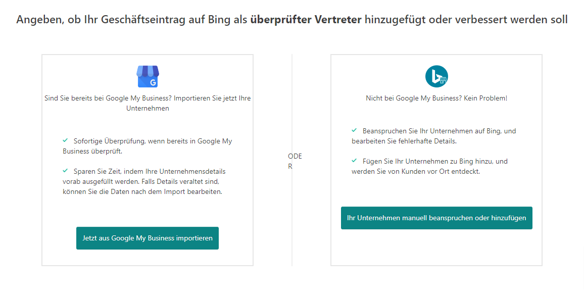 Bingplaces Eintrag erstellen - Zwei Varianten