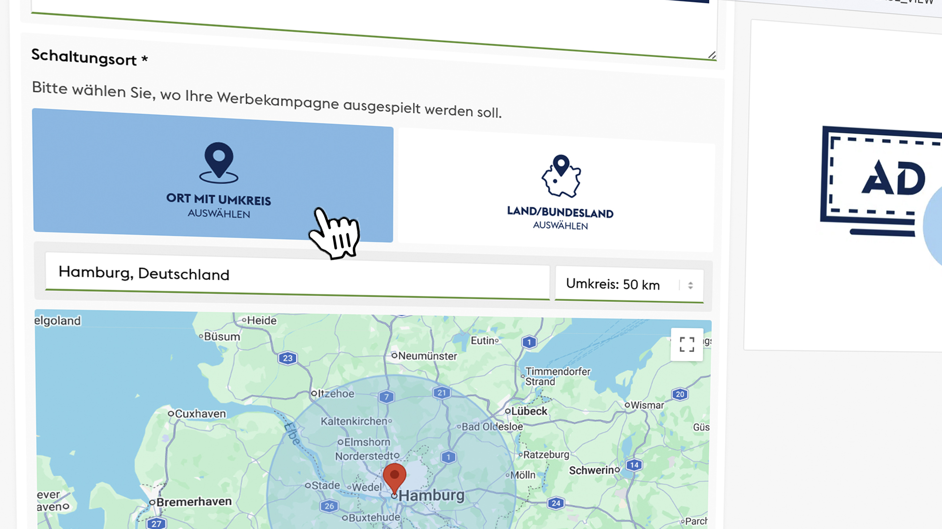 Connected TV Self-Service-Buchungstool