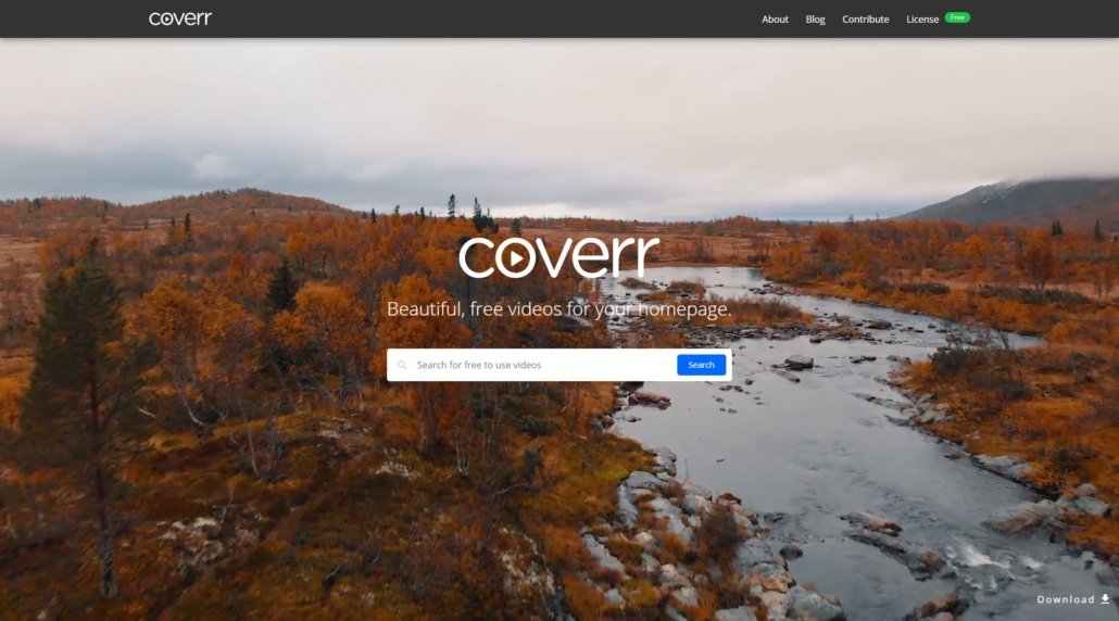 coverr - Beautiful, free videos for your homepage
