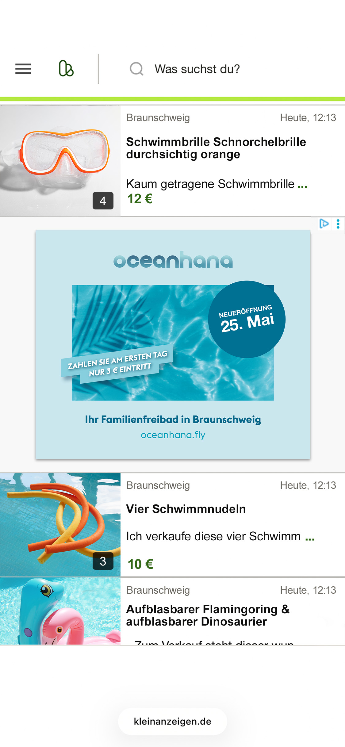 kleinanzeigen Werbeanzeige in Suchergebnissen