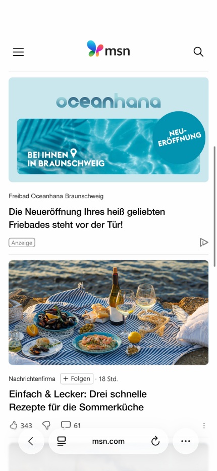 Microsoft Display Werbeanzeige Beispiel