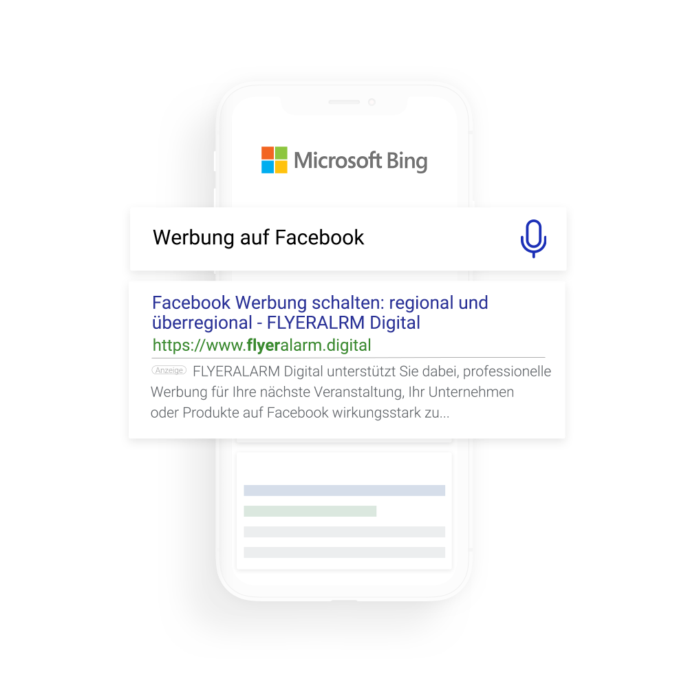 Microsoft Bing Werbung Beispiel