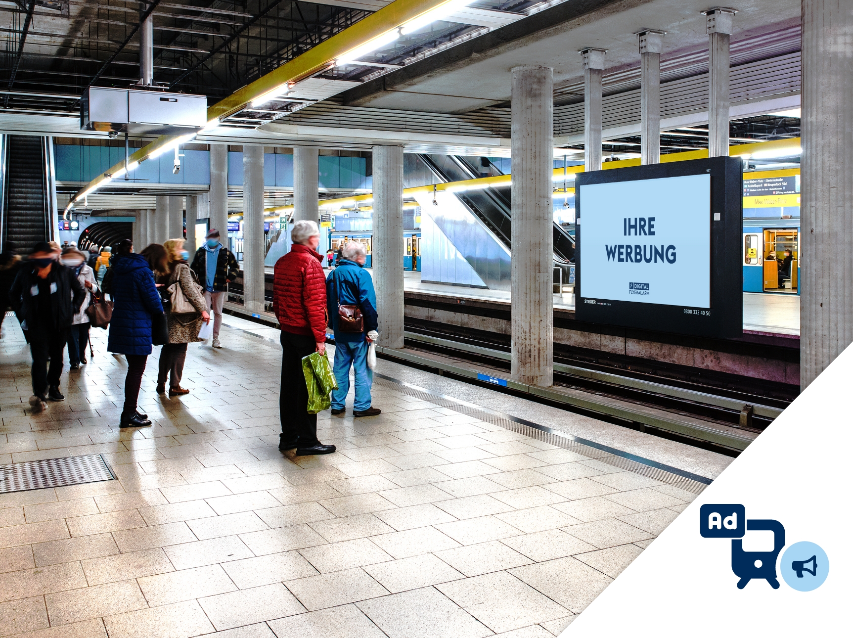 Digitale Außenwerbung (DOOH) in Bahnhöfen und ÖPNV schalten