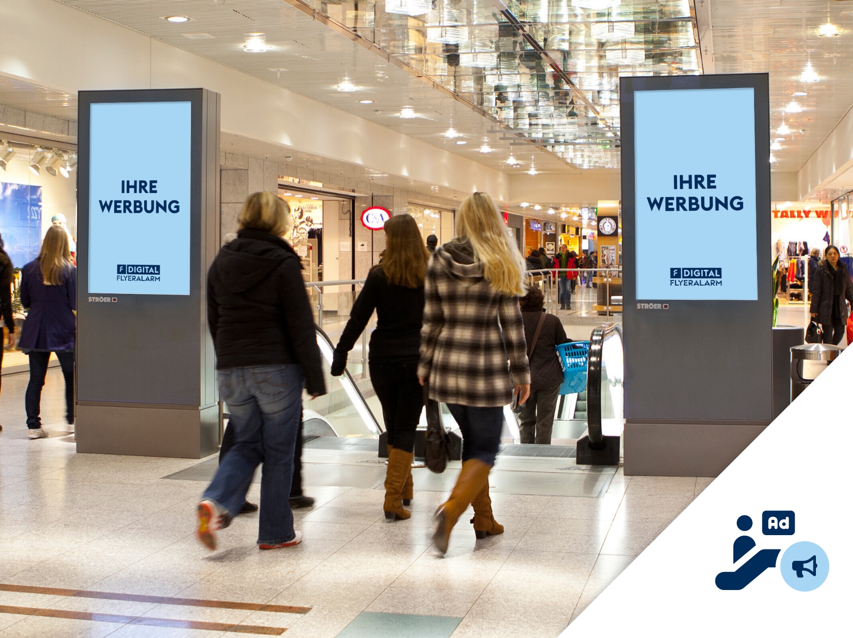 Digitale Außenwerbung (DOOH) in Einkaufszentren schalten