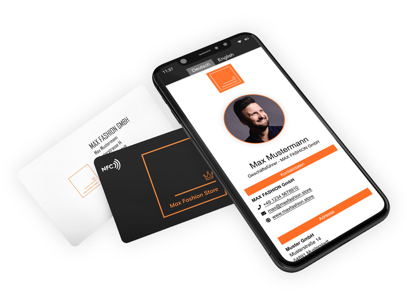 NFC Visitenkarte + vCard Profil Beispiel