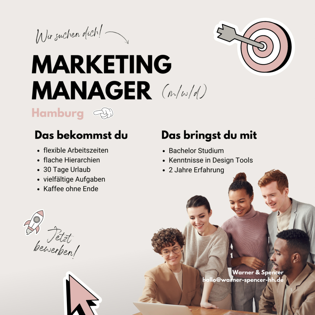 Kreative Stellenanzeigen – Marketing Manager