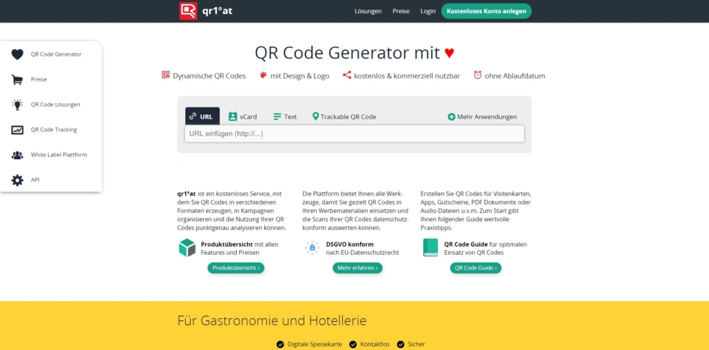 QR Code Generator von qr1.at